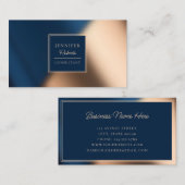 Modern marineblauw goud stijlvolle luxe consultant visitekaartje (Voorkant / Achterkant)