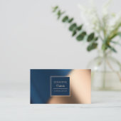 Modern marineblauw goud stijlvolle luxe consultant visitekaartje (Staand voorkant)
