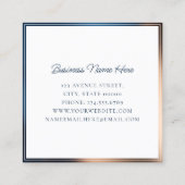 Modern marineblauw goud stijlvolle luxe vierkante visitekaartje (Achterkant)