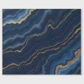 Modern marineblauw marmeren Collectie Cadeaupapier (Vlak)