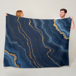 Modern marineblauw marmeren Collectie Fleece Deken