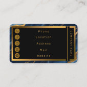 Modern marineblauw marmeren Collectie Visitekaartje (Achterkant)