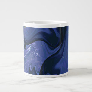 Modern marineblauw ombre goud marmer patroon grote koffiekop