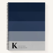 Modern marineblauw ombre grijs klassiek monogram