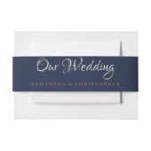 Modern marineblauw 'onze bruiloft' uitnodigingen wikkel (Voorkant Voorbeeld)