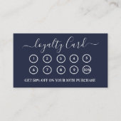 Modern marineblauw QR code Business Logo Klantenkaartje (Voorkant)