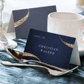 Modern marinegoud glitter Opvouwbare Place Card Kaart