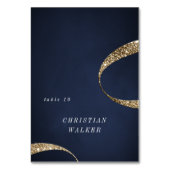 Modern marinegoud glitter Opvouwbare Place Card Kaart (Voorkant)