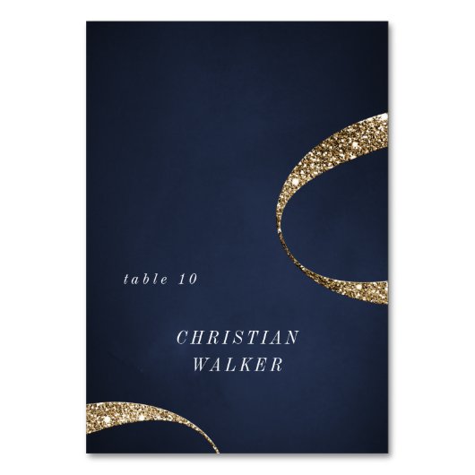 Modern marinegoud glitter Opvouwbare Place Card Kaart (Voorkant)
