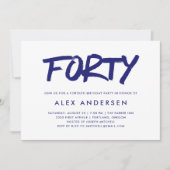 Modern Marker | Veertiende verjaardag van Navy Blu Kaart (Voorkant)