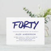 Modern Marker | Veertiende verjaardag van Navy Blu Kaart (Staand voorkant)