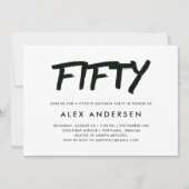 Modern Marker | Zwarte en witte vijftigste verjaar Kaart (Voorkant)