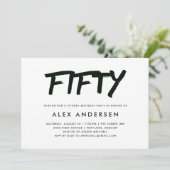 Modern Marker | Zwarte en witte vijftigste verjaar Kaart (Staand voorkant)
