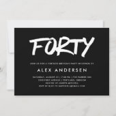 Modern Marker | Zwarte Veertiende verjaardag Kaart (Voorkant)