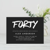 Modern Marker | Zwarte Veertiende verjaardag Kaart (Staand voorkant)