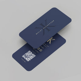 Modern Marketing Professioneel Monogram K Blauw Visitekaartje