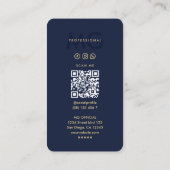 Modern Marketing Professioneel Monogram Marine Bla Visitekaartje (Achterkant)