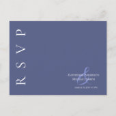 Modern Marlin Blauw en Wit-RSVP-Bruiloft- Briefkaart (Voorkant)