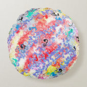 Modern Marmer Abstract Dubbelzijdig 2 Design Roos Rond Kussen (Voorkant)