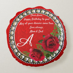 Modern Marmer Abstract Dubbelzijdig 2 Design Roos Rond Kussen