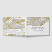 Modern marmer and Gold Wedding Guest Book Gastenboek (Volledig)