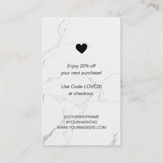 Modern marmer bedrijf dank u voor de bestelling in visitekaartje (Achterkant)