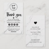 Modern marmer bedrijf dank u voor de bestelling in visitekaartje (Voorkant / Achterkant)