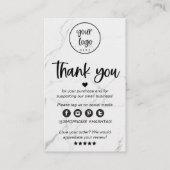 Modern marmer bedrijf dank u voor de bestelling in visitekaartje (Voorkant)