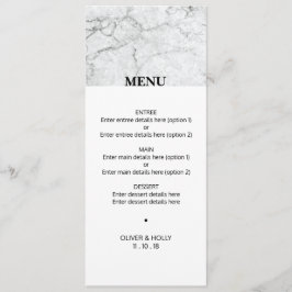 Modern marmer bruiloft menu