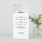 Modern marmer bruiloft menu (Staand voorkant)