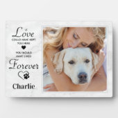 Modern Marmer Custom Photo Dog Pet Memorial Fotoplaat (voorkant)