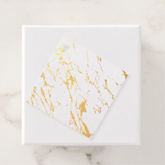 Modern Marmer Echt Goud Folie Bedankjes Labels (Met doos)