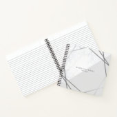 Modern marmer Geometric Silver Pattern Gray Square Notitieboek (Binnen)