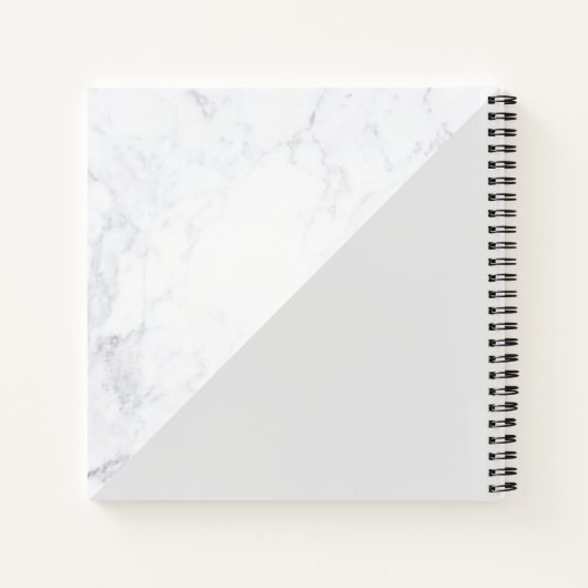 Modern marmer Geometric Silver Pattern Gray Square Notitieboek (Achterkant)