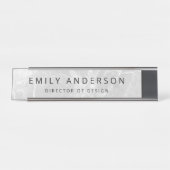 Modern marmer gepersonaliseerd bureau naambordje (Voorkant)