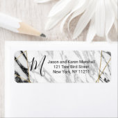 Modern marmer goud geometrisch adres etiket (Insitu)