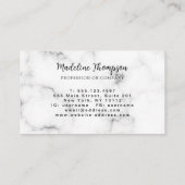 Modern Marmer Goud Meisjesachtig Script Monogram Visitekaartje (Achterkant)