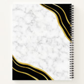 Modern Marmer Goud Zwart Tekening Schetsboek Girly Notitieboek (Achterkant)