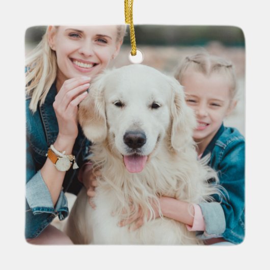 Modern Marmer Hallo Tot ziens Memorial Keramisch Ornament (Voorkant)