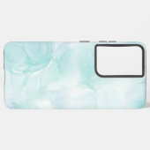 Modern Marmer Lichtblauw Samsung Galaxy Hoesje (Achterkant horizontaal)