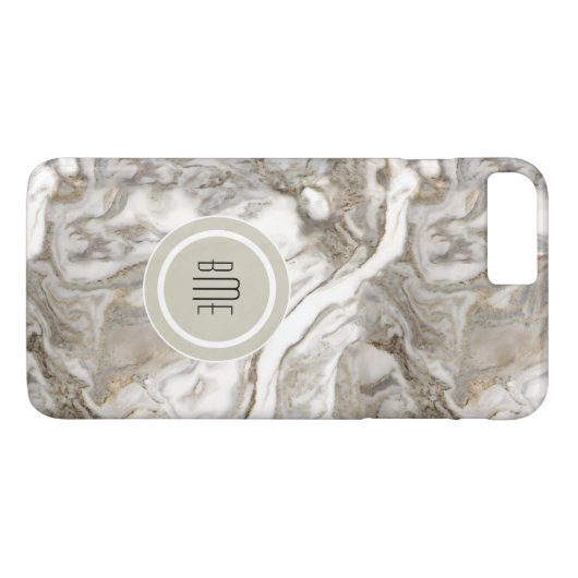 Modern marmer Monogram Case-Mate iPhone Case (Achterkant (Horizontaal))