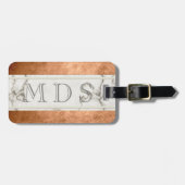 Modern marmer Monogram gestreept Bagagelabel (Voorkant horizontaal)