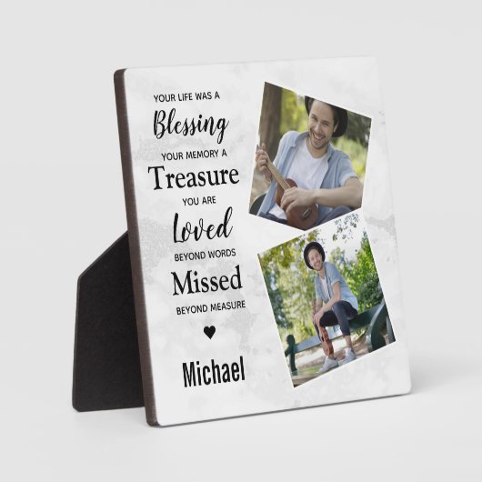 Modern Marmer Photo Keepomwille Memorial Fotoplaat (Voorkant)