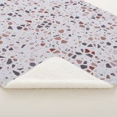 Modern Marmer Pink Terrazzo Pattern Sherpa Deken (3/4)