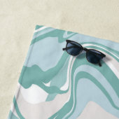 Modern Marmer Turquoise Coastal Beach Zee Name Strandlaken (In situ)