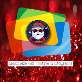 Modern Marmer Twee Foto Folie Feestdagen Briefkaart