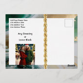 Modern Marmer Twee Foto Folie Feestdagen Briefkaart (Achterkant)