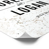 Modern marmer Wedding Welcome Sign | Zwart Poster (Hoek)