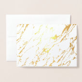 Modern marmeren blanco echt goudfolie Wenskaart Folie Kaarten (Met envelop)