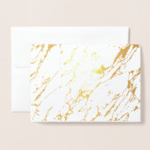 Modern marmeren blanco echt goudfolie Wenskaart Folie Kaarten (Voorkant met envelop)
